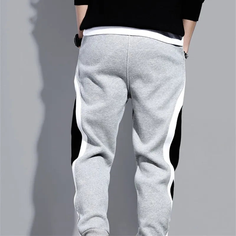 Autumn Winter Men's Thicken Fleece Pants Loose Pants Jogger Pocket Casual Sports Pants Fashion Male Trousers Streetwear Clothes